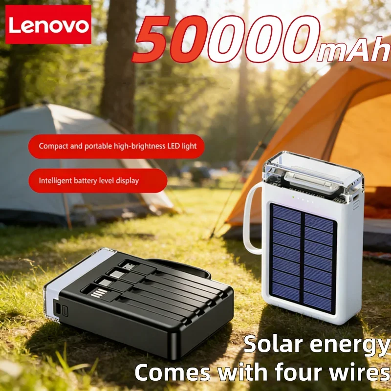 Lenovo 50000mAh solar compact and portable LED light mobile power bank with built-in cable and power bank suitable for iPhone
Lenovo 50000mAh solar compact and portable LED light mobile power bank with built-in cable and power bank suitable for iPhone