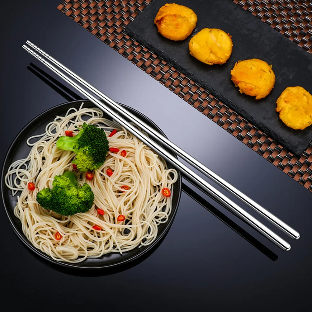 5 Pairs 304 Stainless Steel Chopsticks Long Metal Reusable Extra Chinese Cooking Utensils 36cm Noodle Frying Hot Pot
5 Pairs 304 Stainless Steel Chopsticks Long Metal Reusable Extra Chinese Cooking Utensils 36cm Noodle Frying Hot Pot