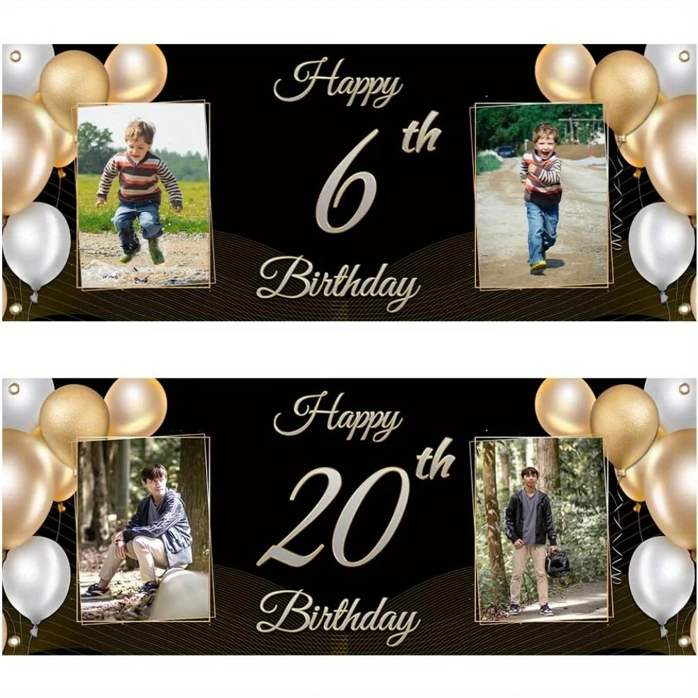 Personalized Happy Birthday Banner - Custom Backdrop With Photos for Any Age - Indoor and Outdoor Birthday Party Decorations
Personalized Happy Birthday Banner - Custom Backdrop With Photos for Any Age - Indoor and Outdoor Birthday Party Decorations