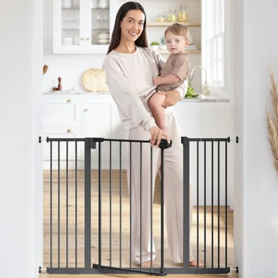 Baby Safety Gate with 3 Extensions - Adjustable 42" x 1.9" x 30" Q195 Steel Doorway Barrier - Powder-Coated Finish for Stairs a
Baby Safety Gate with 3 Extensions - Adjustable 42" x 1.9" x 30" Q195 Steel Doorway Barrier - Powder-Coated Finish for Stairs a
