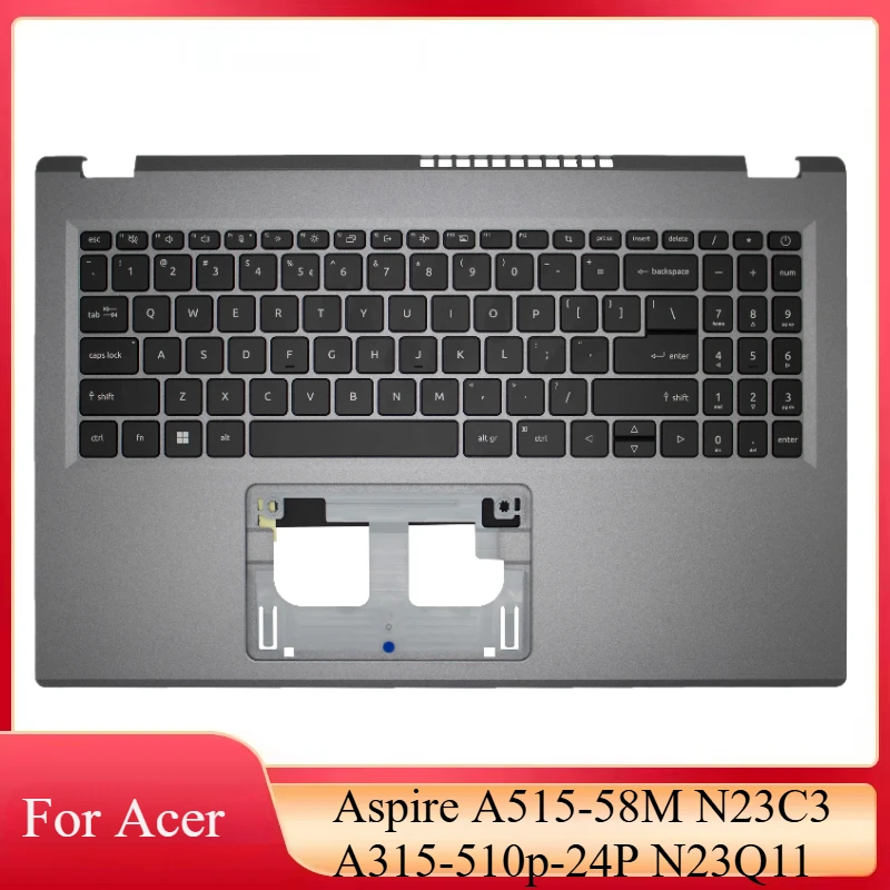 Новая клавиатура для Acer Aspire A315-510p-24P A515-58 58M N23C3 N23Q11, верхняя крышка для упора для рук ноутбука с клавиатурой США, серый корпус
Новая клавиатура для Acer Aspire A315-510p-24P A515-58 58M N23C3 N23Q11, верхняя крышка для упора для рук ноутбука с клавиатурой США, серый корпус