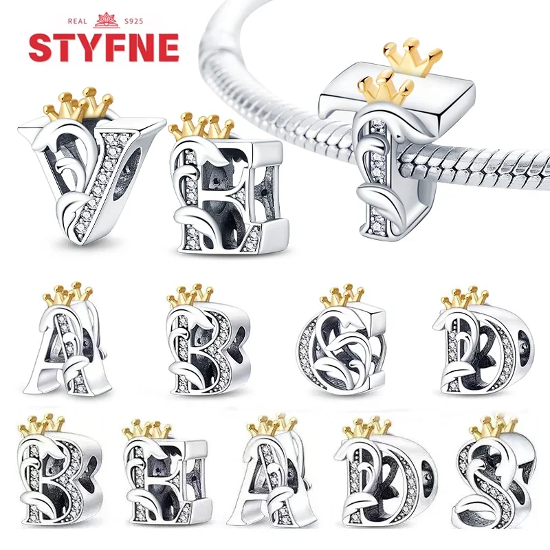 925 Sterling Silver Crown Shaped English Letters Beads for Women Diy Original Charming Bracelet Bead Fine Jewelry Gifts Making
925 Sterling Silver Crown Shaped English Letters Beads for Women Diy Original Charming Bracelet Bead Fine Jewelry Gifts Making