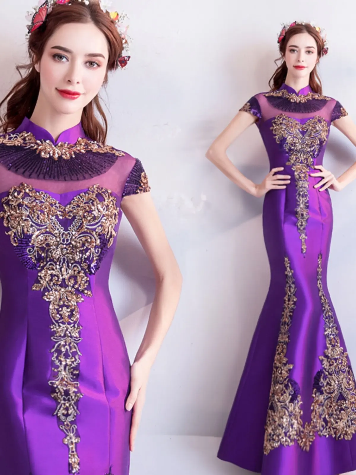 End of Season Special Offer Purple Wedding Dr Stage Performance Faion ow Long Sve ort Sve Polyester
End of Season Special Offer Purple Wedding Dr Stage Performance Faion ow Long Sve ort Sve Polyester