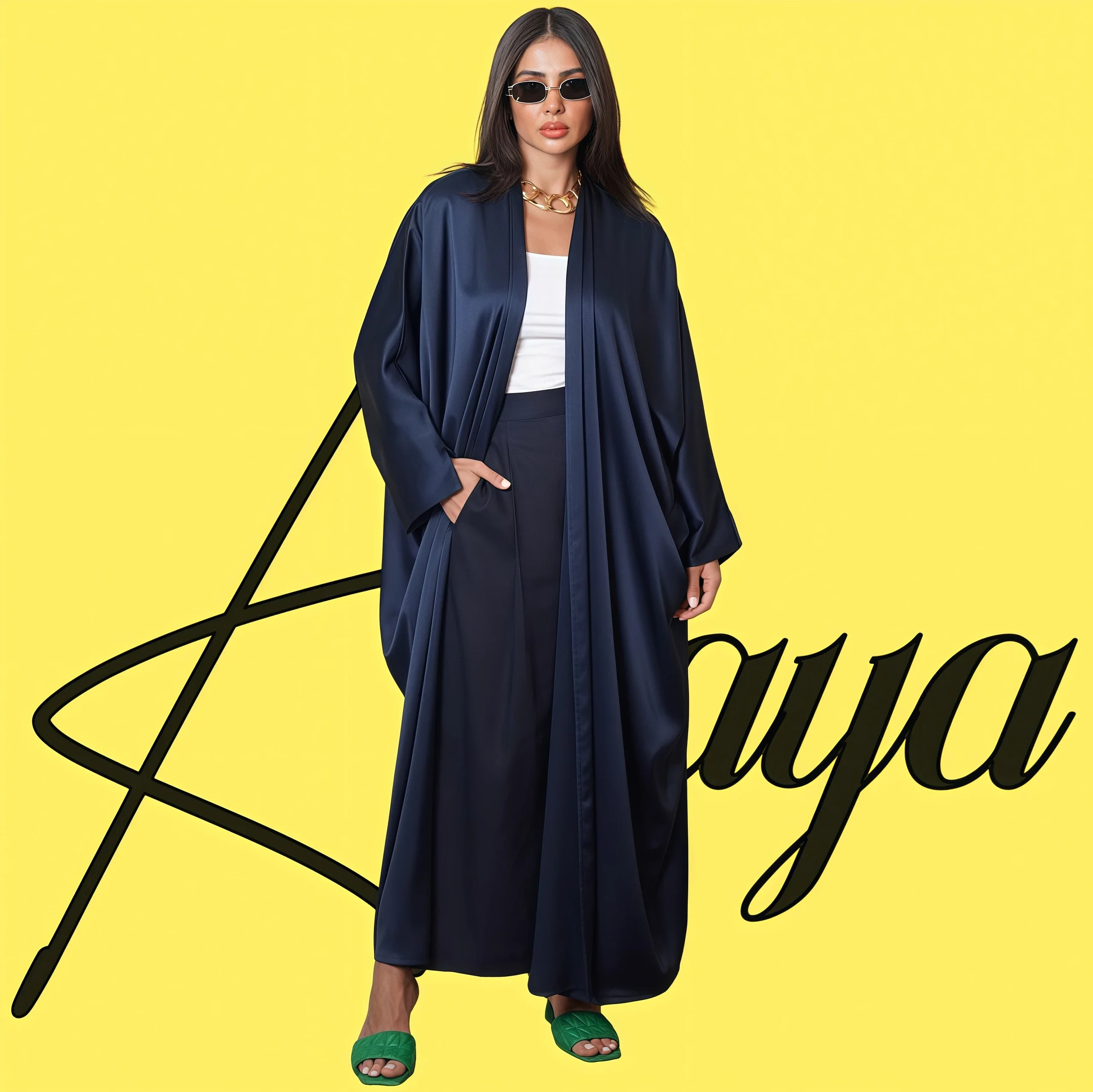 Long Casual Solid Color Design Women's Robe Shiny Soft Fabric Comfortable Minimal Abaya2025 Spring New
Long Casual Solid Color Design Women's Robe Shiny Soft Fabric Comfortable Minimal Abaya2025 Spring New