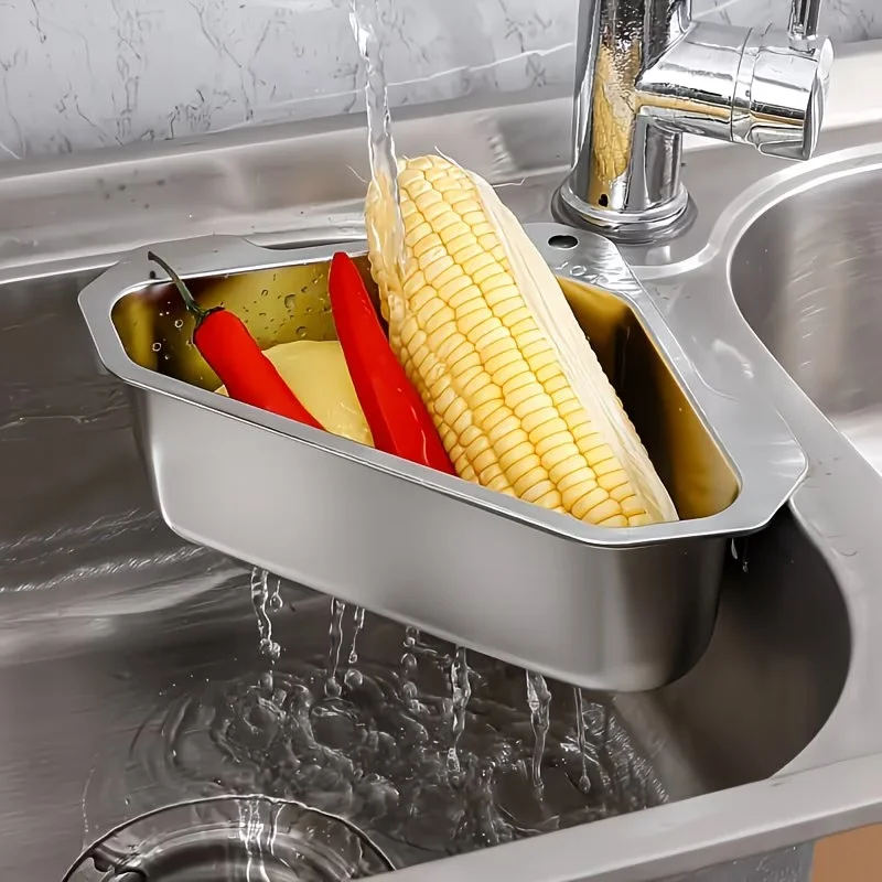 1pc/Stainless Steel Sink Strainer, Kitchen Drain Basket, Vegetable Washing Basket, Sink Drain Filter
1pc/Stainless Steel Sink Strainer, Kitchen Drain Basket, Vegetable Washing Basket, Sink Drain Filter