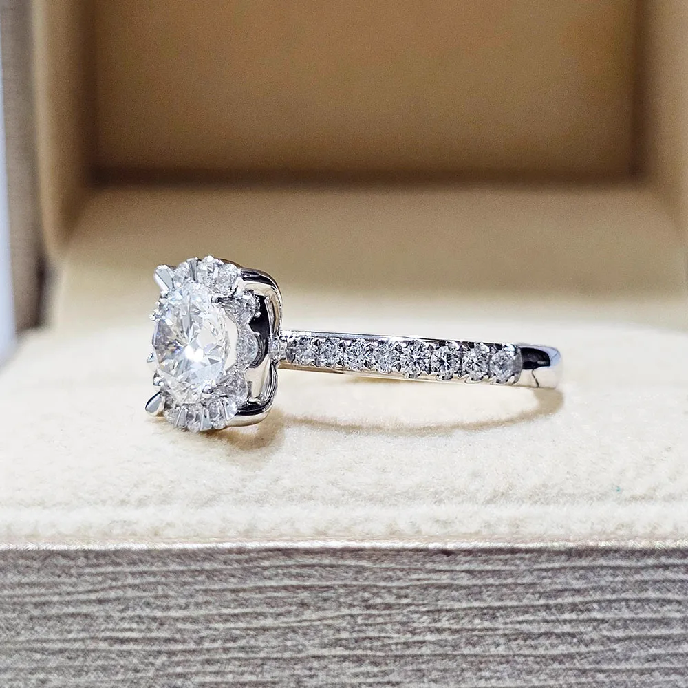 IGI Lab Growing Diamond Ring Round D Color 1 2 3Ct Solid 18K White Gold Ring Diamond wedding ring Factory Engagement Ring
IGI Lab Growing Diamond Ring Round D Color 1 2 3Ct Solid 18K White Gold Ring Diamond wedding ring Factory Engagement Ring
