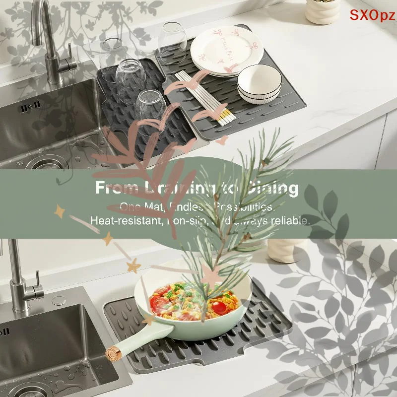 Kitchen Silicone Drain Mat: 1Pcs Easy Clean Built In Drainage Countertops Sinks Fridges
Kitchen Silicone Drain Mat: 1Pcs Easy Clean Built In Drainage Countertops Sinks Fridges