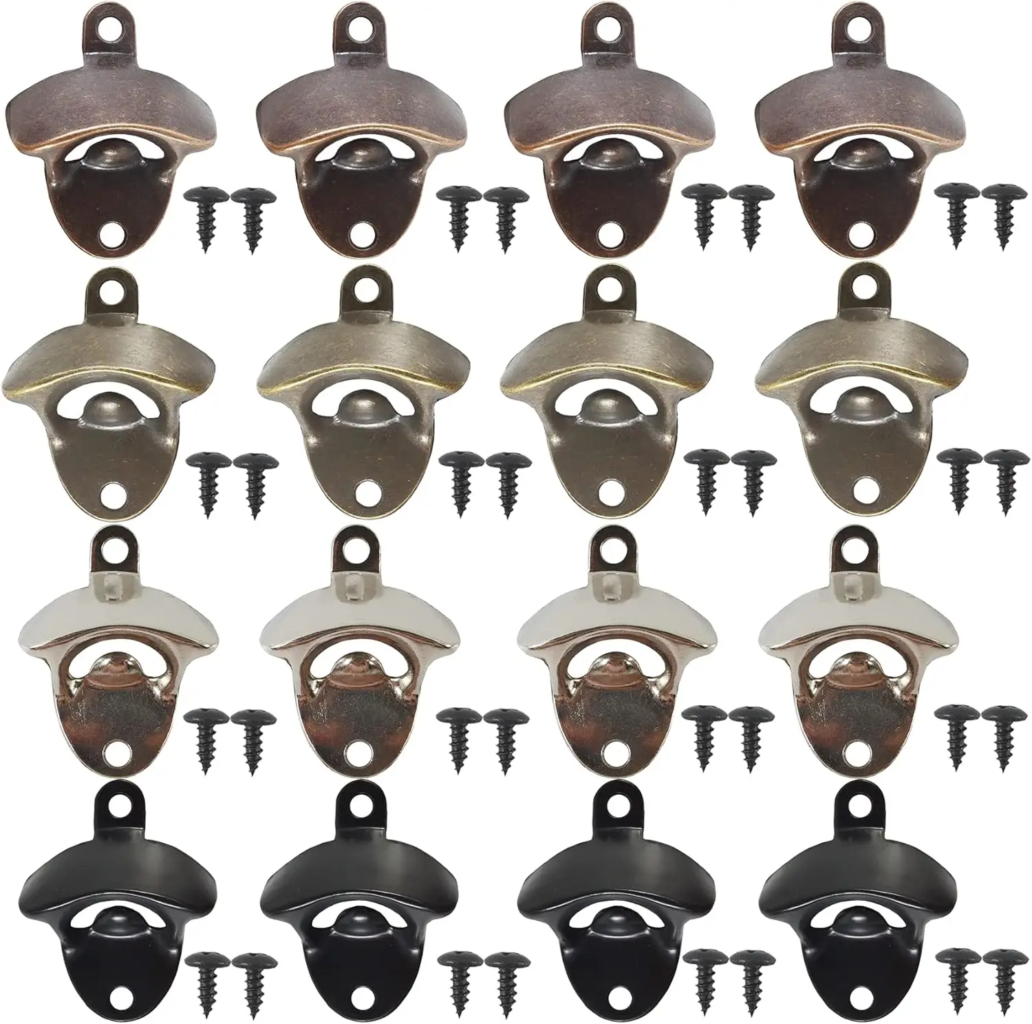 16PCS Vintage Wall Mounted Bottle Opener Set with Screws, Zinc Alloy, for Beer Soda Wine, Kitchen Cafe Bars (4 Colors)
16PCS Vintage Wall Mounted Bottle Opener Set with Screws, Zinc Alloy, for Beer Soda Wine, Kitchen Cafe Bars (4 Colors)