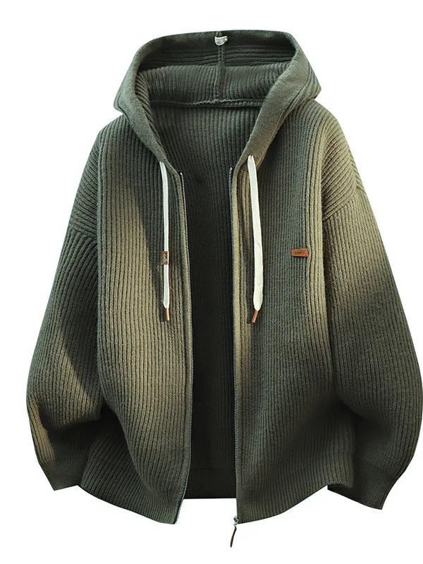 Мужской свободный вязаный кардиган с капюшоном, осенний повседневный стиль, полиэстер, длинный рукав, застежка-молния
Мужской свободный вязаный кардиган с капюшоном, осенний повседневный стиль, полиэстер, длинный рукав, застежка-молния