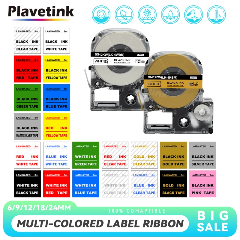 6-24mm Label Tape Compatible Epson Tape Kingjim Tape SS12KW ST12KW SC12KZ for Epson Label Printer LW-300 LW-400 LW-600P LW-700
6-24mm Label Tape Compatible Epson Tape Kingjim Tape SS12KW ST12KW SC12KZ for Epson Label Printer LW-300 LW-400 LW-600P LW-700