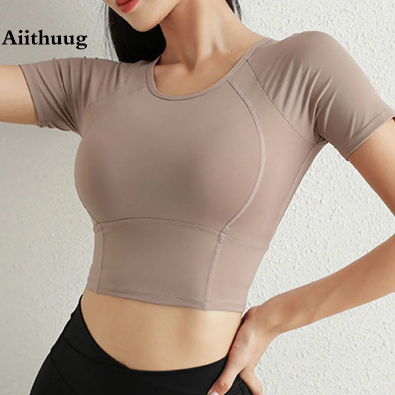 Укороченные топы Для Йоги Aiithuug с коротким рукавом, рубашки для тренажерного зала, сексуальные шорты для тренировок, быстросохнущая рубашка, рубашки для йоги, спортивная одежда, для фитнеса с линиями спереди
Укороченные топы Для Йоги Aiithuug с коротким рукавом, рубашки для тренажерного зала, сексуальные шорты для тренировок, быстросохнущая рубашка, рубашки для йоги, спортивная одежда, для фитнеса с линиями спереди