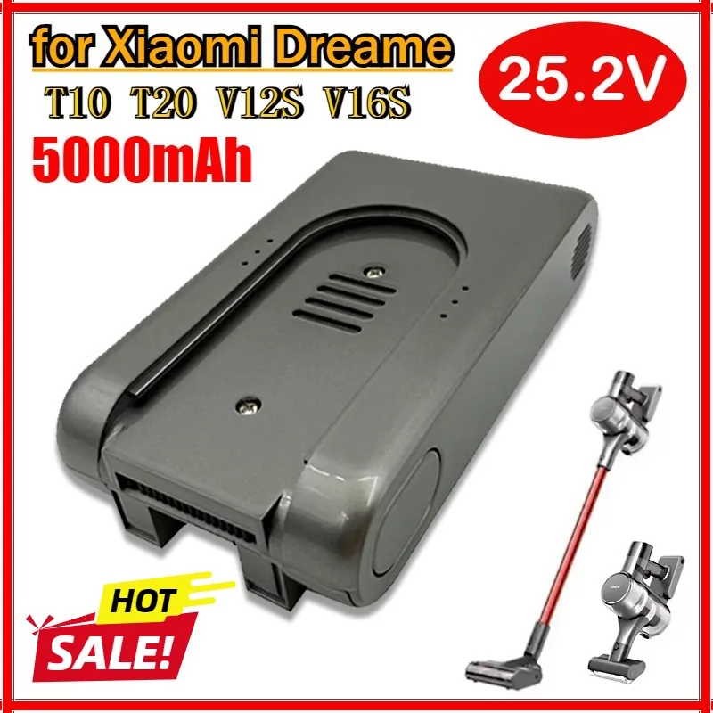 Great 25.2V 5000mAh Replacement Battery for Xiaomi Dreame T10 T20 V12S V16S Cordless Vacuum Cleaner Rechargeable Li-ion Battery
Great 25.2V 5000mAh Replacement Battery for Xiaomi Dreame T10 T20 V12S V16S Cordless Vacuum Cleaner Rechargeable Li-ion Battery
