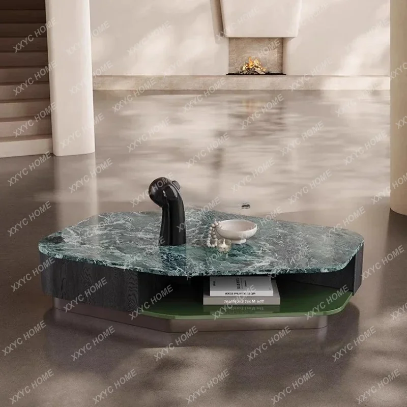L minimalist living room household tea table special-shaped marble mica green luxury stone coffee table
L minimalist living room household tea table special-shaped marble mica green luxury stone coffee table