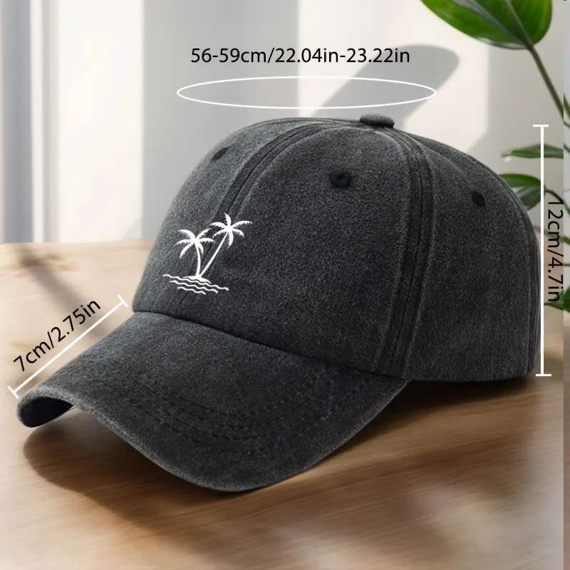 Palm Tree Embroidered Washed Baseball Cap Unisex Distressed Outdoor Adjustable Sun Hat
Palm Tree Embroidered Washed Baseball Cap Unisex Distressed Outdoor Adjustable Sun Hat