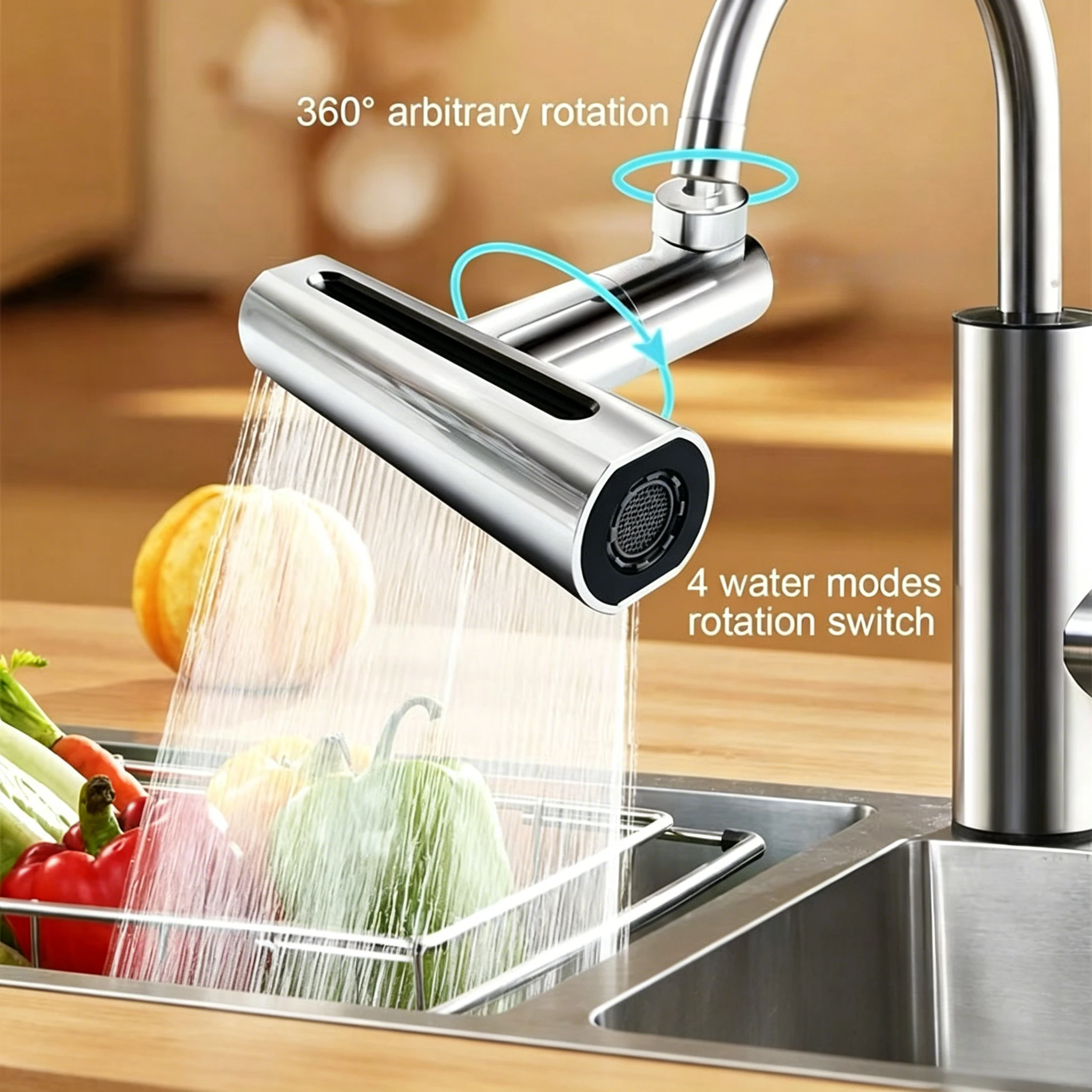 Universal 4 Modes Waterfall Kitchen Faucet Multifunctional Sink Connector 720 Rotatable Water Tap for Kitchen Basin Splash Free
Universal 4 Modes Waterfall Kitchen Faucet Multifunctional Sink Connector 720 Rotatable Water Tap for Kitchen Basin Splash Free