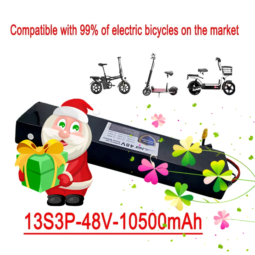 Подходит для 54.6В с BMS+зарядным устройством, 13S3P 48В 10500мАч 1000Вт, литий-ионный аккумуляторный блок 18650, 10500мАч
Подходит для 54.6В с BMS+зарядным устройством, 13S3P 48В 10500мАч 1000Вт, литий-ионный аккумуляторный блок 18650, 10500мАч