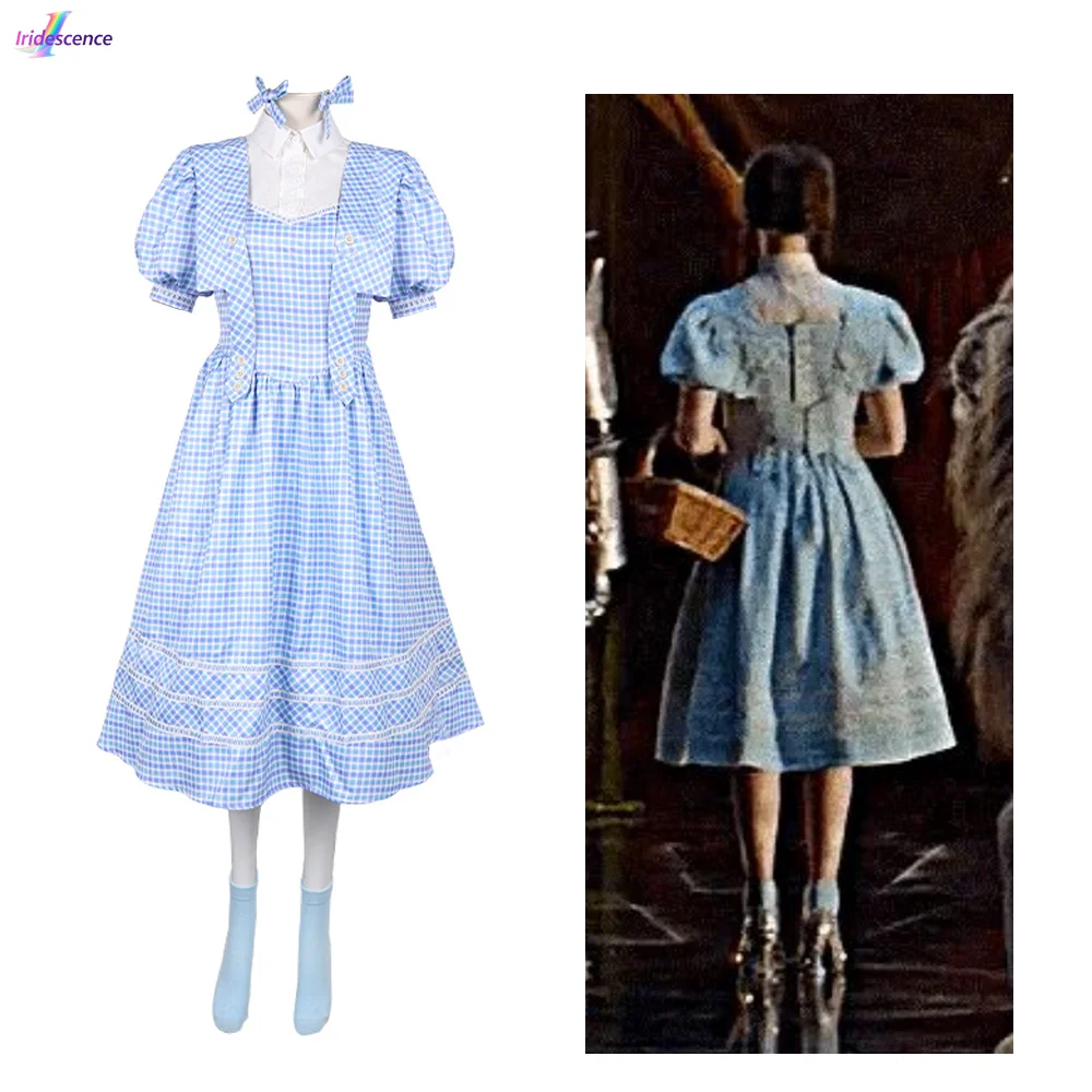 Adult Dorothy Maid Costume Cosplay Fairytale Character Blue Plaid Dress Outfit Hairclip Socks Wicked Halloween Disguise Women
Adult Dorothy Maid Costume Cosplay Fairytale Character Blue Plaid Dress Outfit Hairclip Socks Wicked Halloween Disguise Women