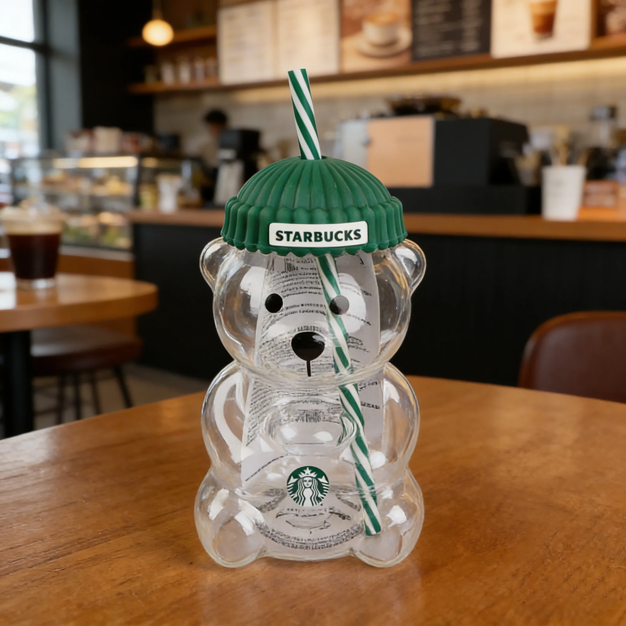Green Lid Starbucks Bearista Bear Glass Tumbler 591ml With Straw Iced Coffee Home Gift
Green Lid Starbucks Bearista Bear Glass Tumbler 591ml With Straw Iced Coffee Home Gift