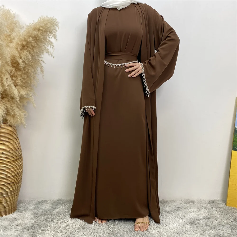 Muslim Abayas and Inner Sleeveless Dresses Women 2pcs Set Fashion Soft Cardigan Dubai Girl's Clothing Robe Summer Winter Wear
Muslim Abayas and Inner Sleeveless Dresses Women 2pcs Set Fashion Soft Cardigan Dubai Girl's Clothing Robe Summer Winter Wear