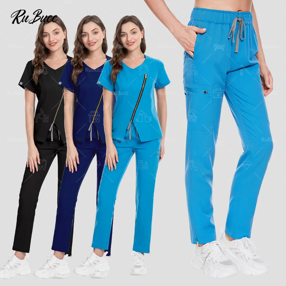 Hospital Doctor Nurse Medical Work Suits Elastic Nursing Scrubs Uniforms Breathable Solid Color Surgical Tops+pants Joggers Sets
Hospital Doctor Nurse Medical Work Suits Elastic Nursing Scrubs Uniforms Breathable Solid Color Surgical Tops+pants Joggers Sets