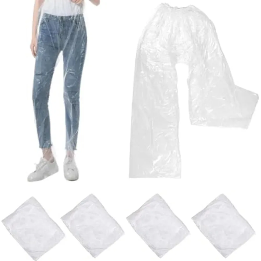 5 PCS Disposable Rain Pants for Men and Women, Thickened Plastic Waterproof Pants with Shoe Cover White
5 PCS Disposable Rain Pants for Men and Women, Thickened Plastic Waterproof Pants with Shoe Cover White