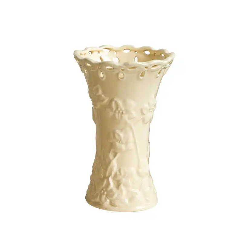 French large ceramic hydroponic dried flower hollow relief living room decoration flower vase ornament cream color
French large ceramic hydroponic dried flower hollow relief living room decoration flower vase ornament cream color