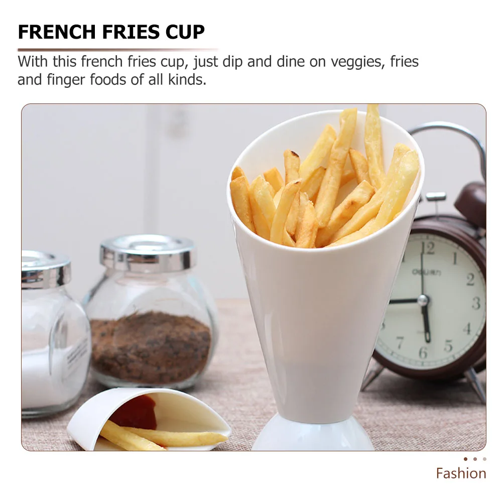 6pcs Salad Cup Cone Dipping Cup French Fry Dipping Vegetable Holder Ketchup Cone Plastic PP Easy Storage
6pcs Salad Cup Cone Dipping Cup French Fry Dipping Vegetable Holder Ketchup Cone Plastic PP Easy Storage