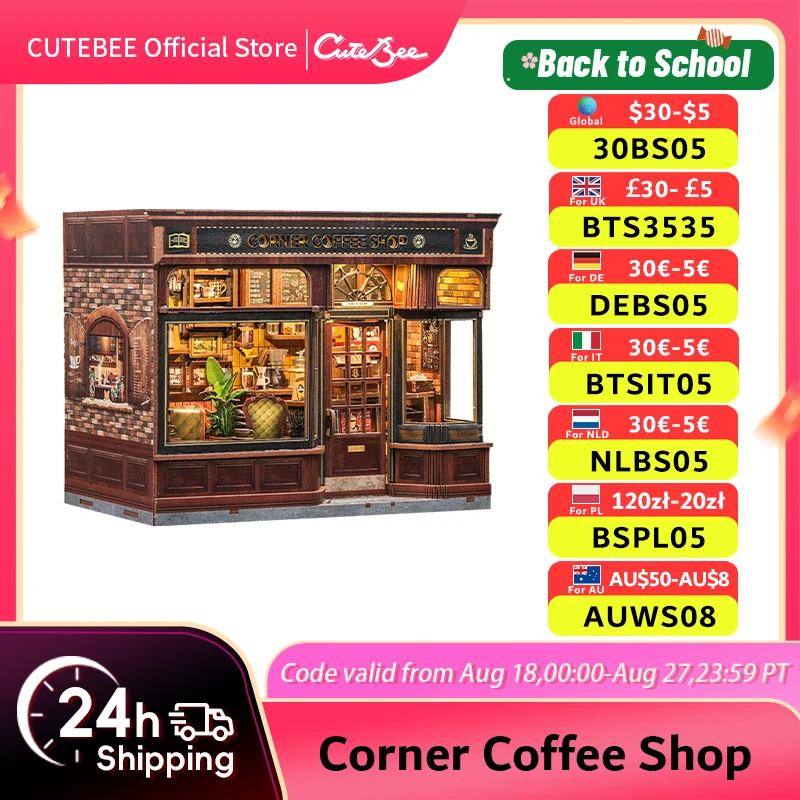 CUTEBBE 3D Wooden Puzzle DIY Doll House Book Nook Kit with LED Light Bookshelf Insert For CORNER COFFEE SHOP Miniature Model
CUTEBBE 3D Wooden Puzzle DIY Doll House Book Nook Kit with LED Light Bookshelf Insert For CORNER COFFEE SHOP Miniature Model