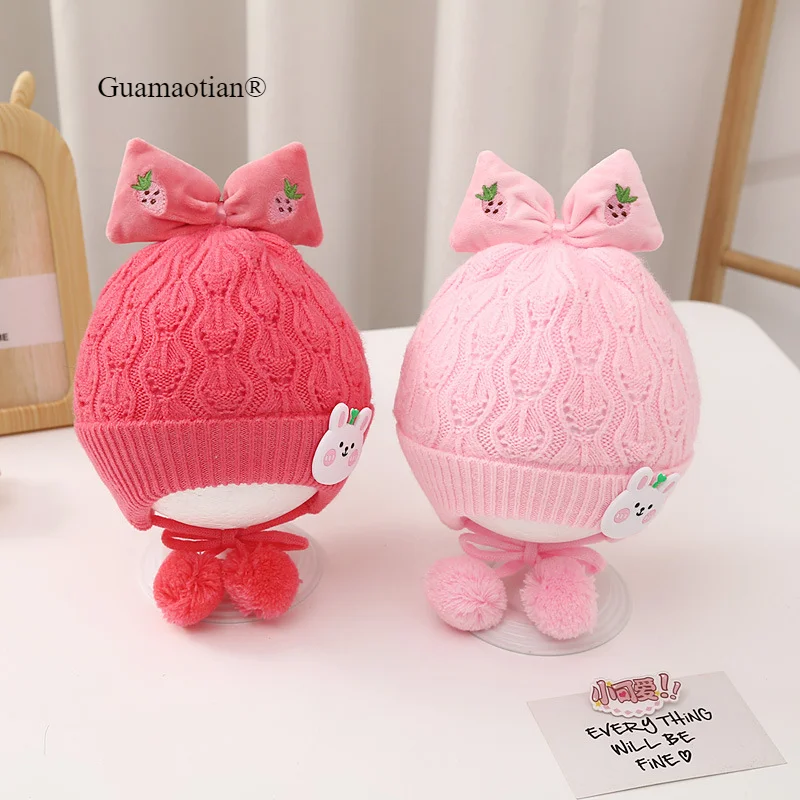 Winter Cute Warm Knitted Baby Hat Kids Ear Protection Caps with Bow Pink Cartoon Bunny Beanie Hat for Girls 0-12M
Winter Cute Warm Knitted Baby Hat Kids Ear Protection Caps with Bow Pink Cartoon Bunny Beanie Hat for Girls 0-12M