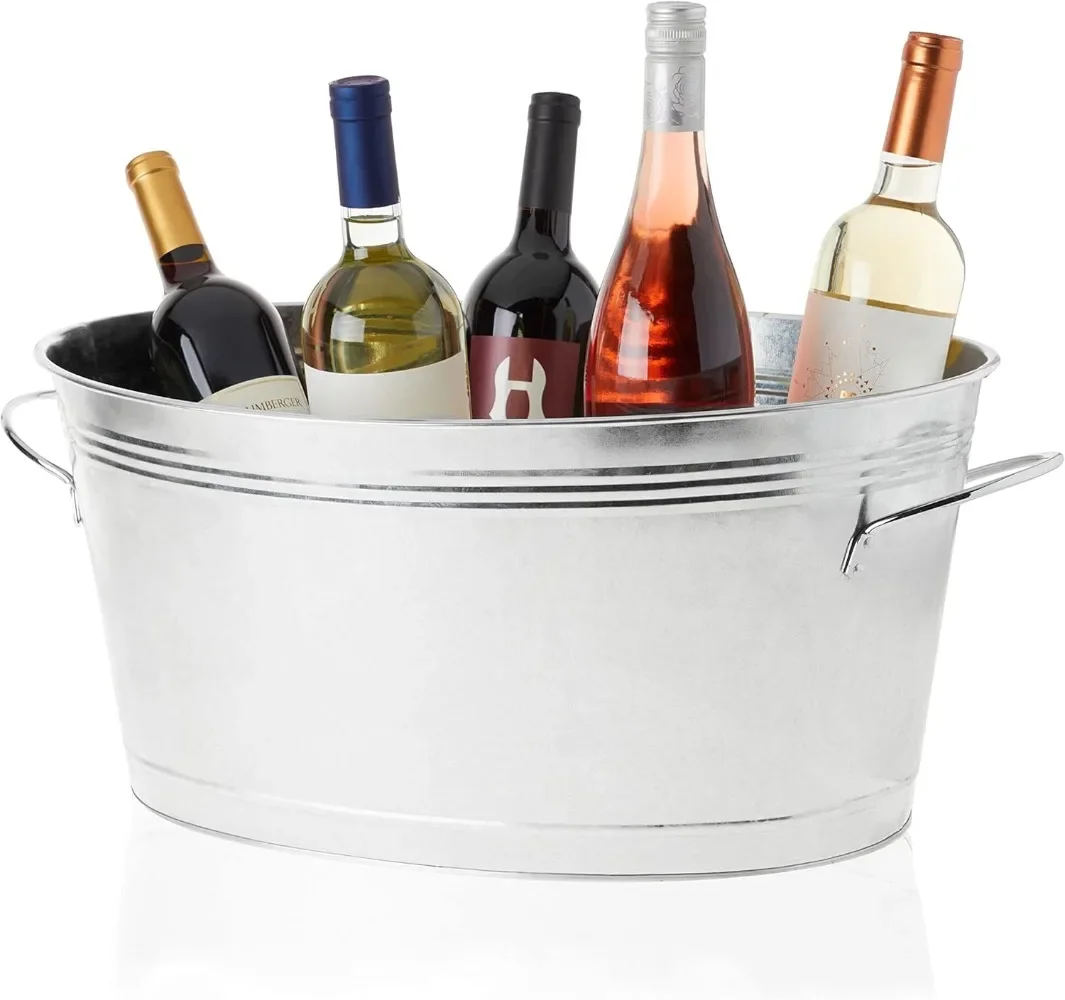 True Galvanized Tub, Large Ice Buckets for Parties, Beverage Cooler for Beer, Wine, Soda, Bottled Water, Rustic Beverage Tub, Drink Bucket for Indoor & Outdoor Party, 6.3 Gal (23.8 Liters), Set of 1
True Galvanized Tub, Large Ice Buckets for Parties, Beverage Cooler for Beer, Wine, Soda, Bottled Water, Rustic Beverage Tub, Drink Bucket for Indoor & Outdoor Party, 6.3 Gal (23.8 Liters), Set of 1