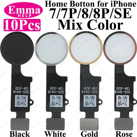 EmmaHelp Cavo flessibile universale per pulsante Home da 10 pezzi per iPhone 8 7 Plus SE 2022 Menu Ritorno TUTTE le funzioni Nessuna impronta digitale Colore misto