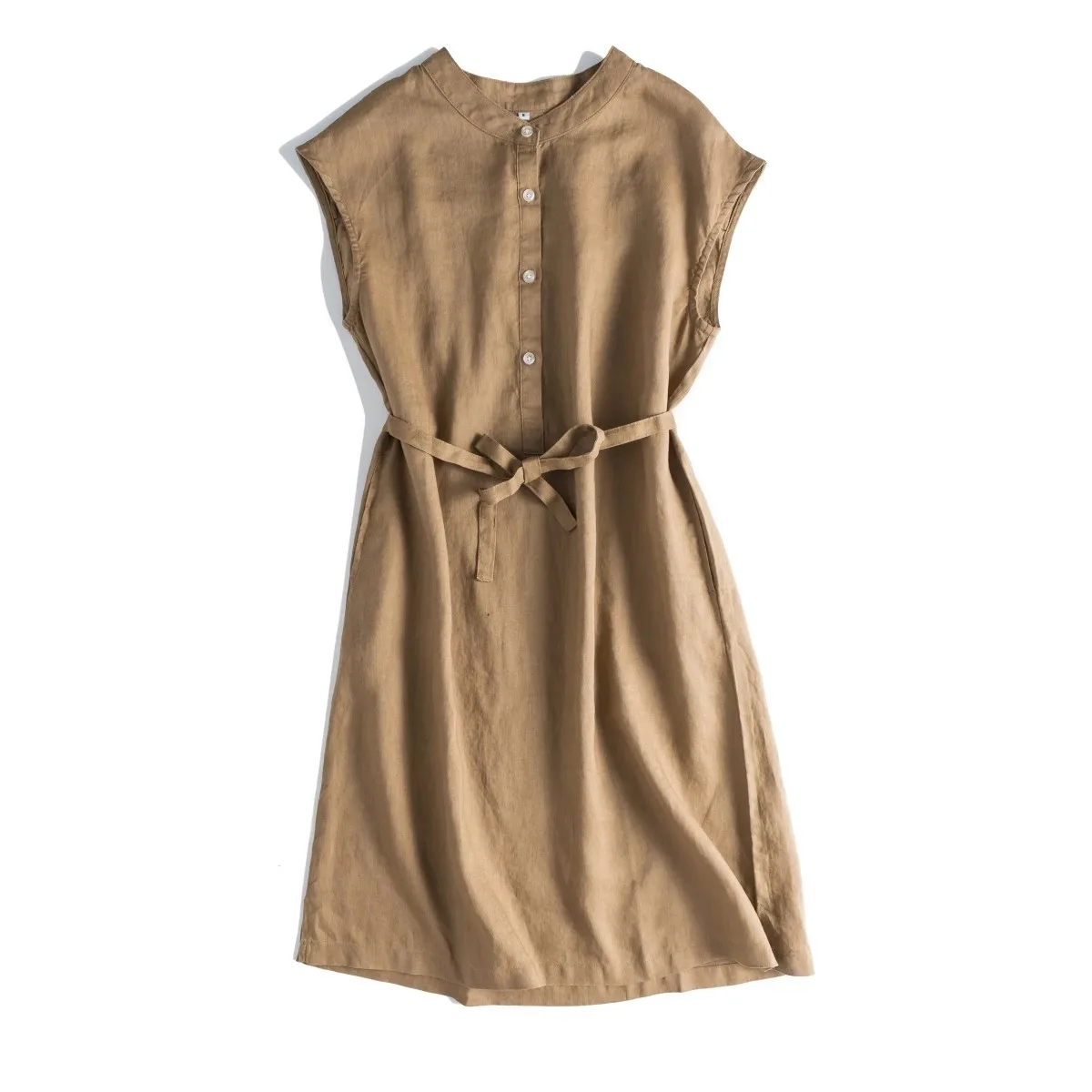 Spring/Summer Women's Casual Solid Color Round Neck Sleeveless Belt Decorative Dress
Spring/Summer Women's Casual Solid Color Round Neck Sleeveless Belt Decorative Dress