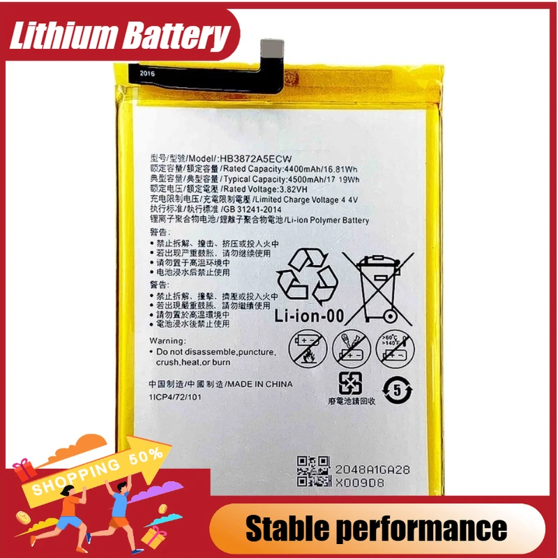 HB3872A5ECW Phone Battery 3.82V 4500mAh For Huawei Honor Note 8 Replacement Battery Brand-New High Quality
HB3872A5ECW Phone Battery 3.82V 4500mAh For Huawei Honor Note 8 Replacement Battery Brand-New High Quality
