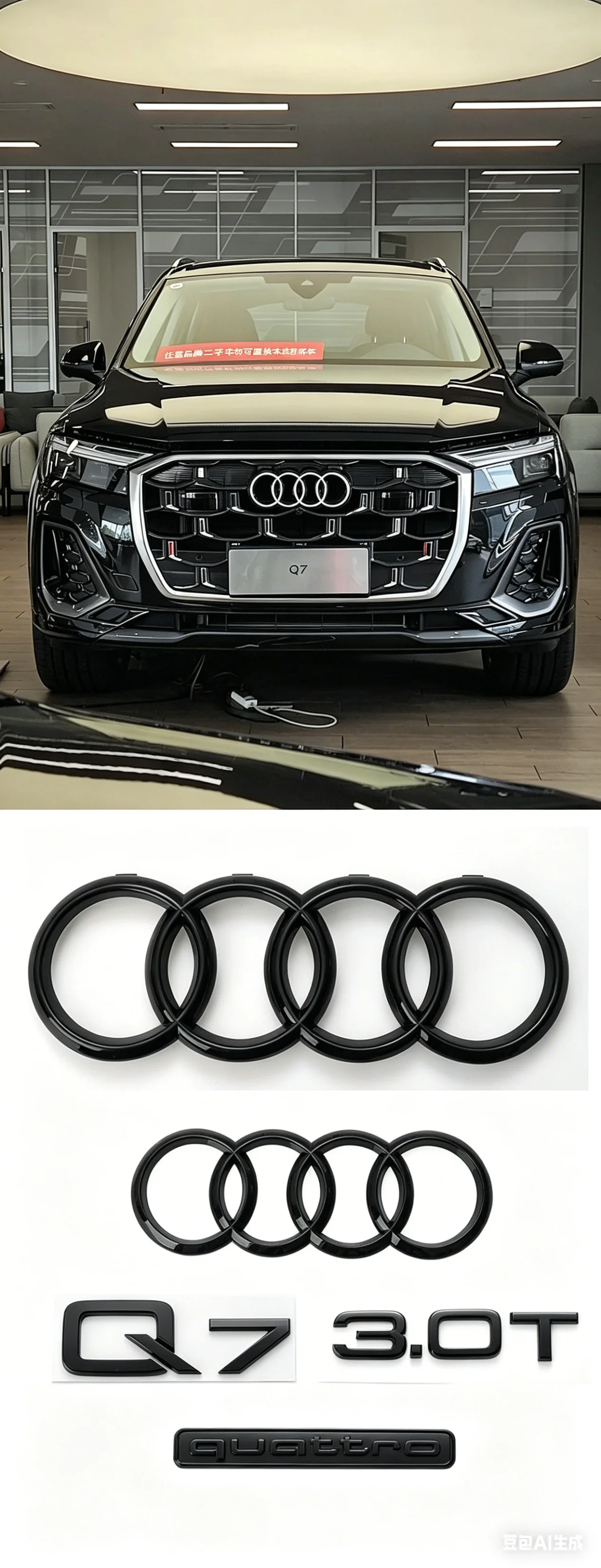 For Q7 audi 2016-2025 2006-2015 4Ring Logo Bright Black Car Front Emblem Trunk Badge Sticker Quarrto 3.0T Replaced Decoration
For Q7 audi 2016-2025 2006-2015 4Ring Logo Bright Black Car Front Emblem Trunk Badge Sticker Quarrto 3.0T Replaced Decoration