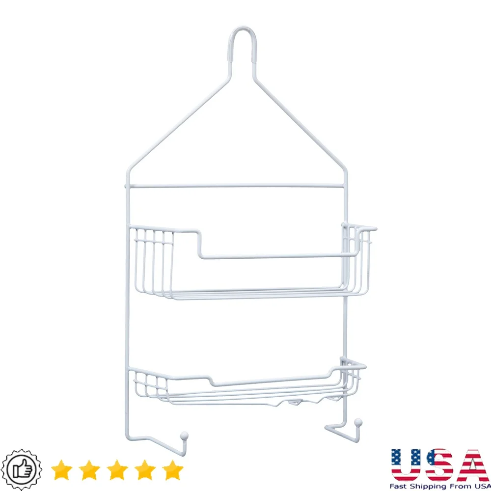 Rust Resistant 2 Tier Shower Caddy with Suction Cups Razor Holder Hooks Bath Storage and Organization
Rust Resistant 2 Tier Shower Caddy with Suction Cups Razor Holder Hooks Bath Storage and Organization