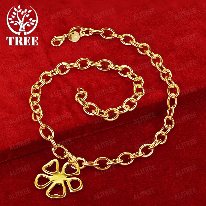 Fine 18k Gold Four-Leaf Clover Pendant Necklace 18-Inch Chain Fashion Party Anniversary Exquisite Jewelry Gift Accessories
Fine 18k Gold Four-Leaf Clover Pendant Necklace 18-Inch Chain Fashion Party Anniversary Exquisite Jewelry Gift Accessories
