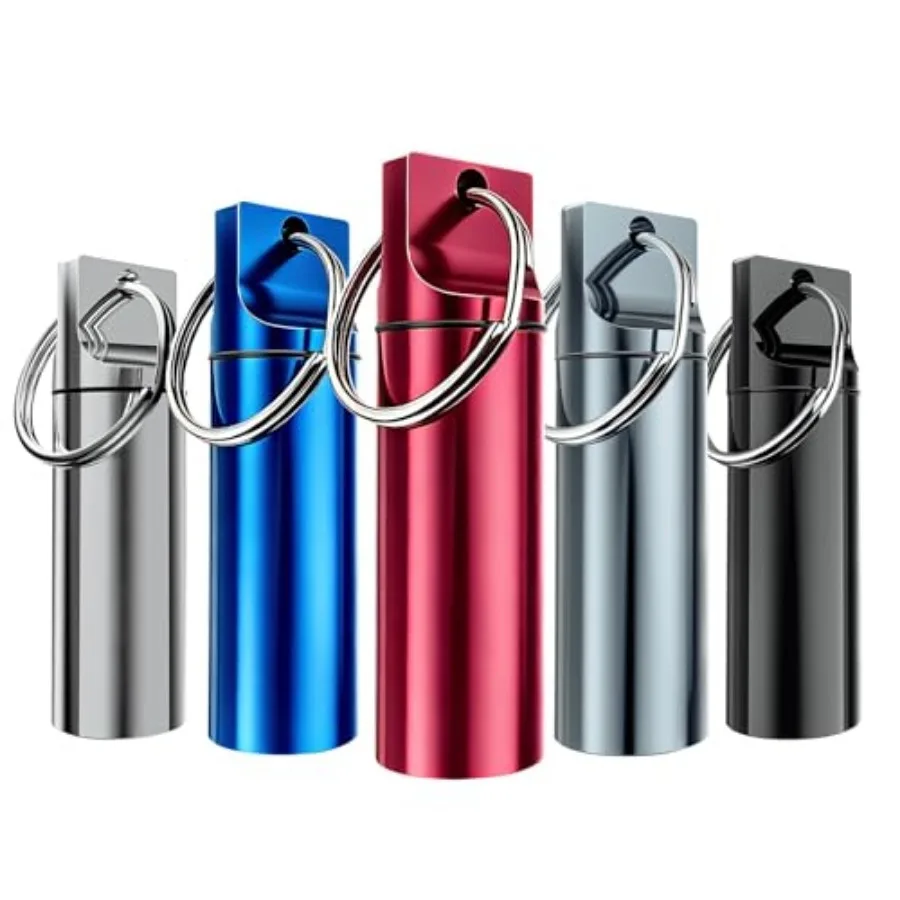 5 Pack Keychain Pill Holder, Portable Pill Organizer Small Pill Case for Purse, Waterproof Metal Pills Case Pill Keychain Conta
5 Pack Keychain Pill Holder, Portable Pill Organizer Small Pill Case for Purse, Waterproof Metal Pills Case Pill Keychain Conta