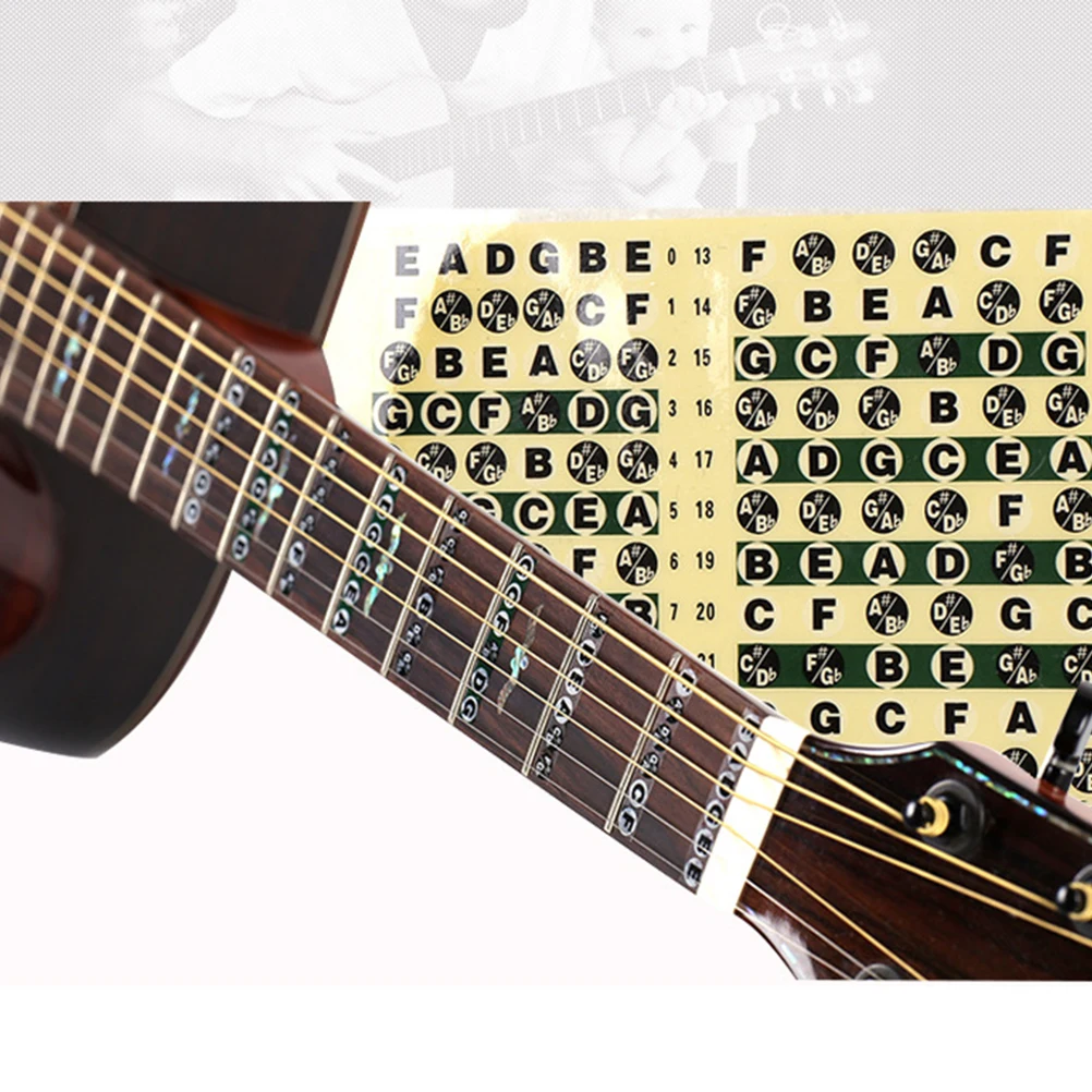 10 Pcs Guitar Fretboard Sticker Scales Fingerboard Markers Electric Acoustic Notes Decal Learning Tool Musical Accessories 
10 Pcs Guitar Fretboard Sticker Scales Fingerboard Markers Electric Acoustic Notes Decal Learning Tool Musical Accessories
