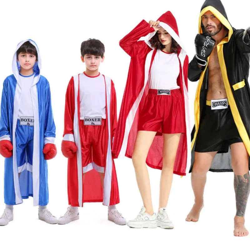 Halloween Adult Children's Cosplay Costume Boxing Fighter Robe Cape Performance Male Female Version Children's Show Outfit
Halloween Adult Children's Cosplay Costume Boxing Fighter Robe Cape Performance Male Female Version Children's Show Outfit