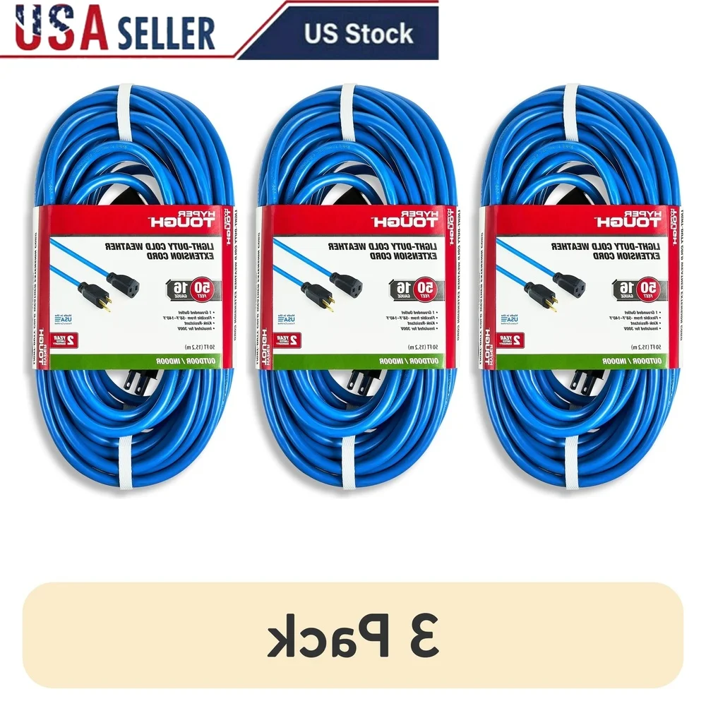 50FT 16AWG Cold Weather Extension Cord Indoor Outdoor Heavy Duty 3-Prong Single Outlet Durable Power Cable UL ETL Listed Safety
50FT 16AWG Cold Weather Extension Cord Indoor Outdoor Heavy Duty 3-Prong Single Outlet Durable Power Cable UL ETL Listed Safety