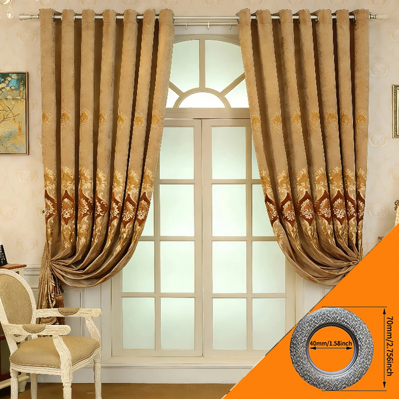2 Panels Beige Chenille Blackout Curtains, Luxury European Thermal Drapes for Living Room
2 Panels Beige Chenille Blackout Curtains, Luxury European Thermal Drapes for Living Room