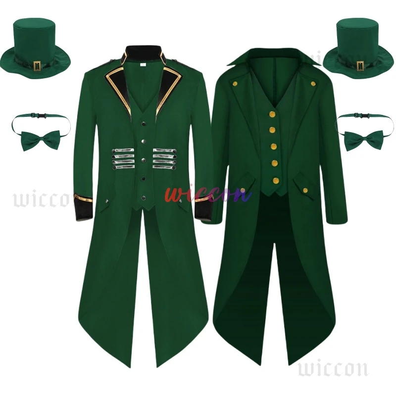 Mens St. Patrick's Day Pirate Green Steampunk Coat Tailcoat Green Jacket Tailcoat Jacket Halloween Hatter CostumeSuit
Mens St. Patrick's Day Pirate Green Steampunk Coat Tailcoat Green Jacket Tailcoat Jacket Halloween Hatter CostumeSuit