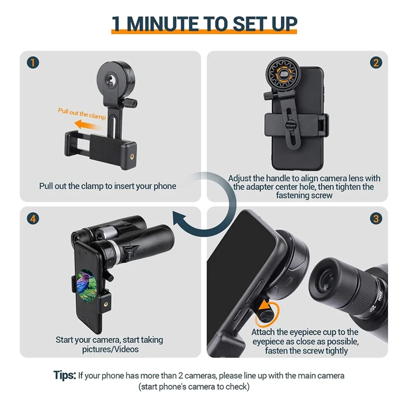 AA63 HOT Telescope Phone Adapter, Universal Cell Phone Mount For Binoculars, Monocular,Microscope,Smartphone Holder Clip Bracket
AA63 HOT Telescope Phone Adapter, Universal Cell Phone Mount For Binoculars, Monocular,Microscope,Smartphone Holder Clip Bracket