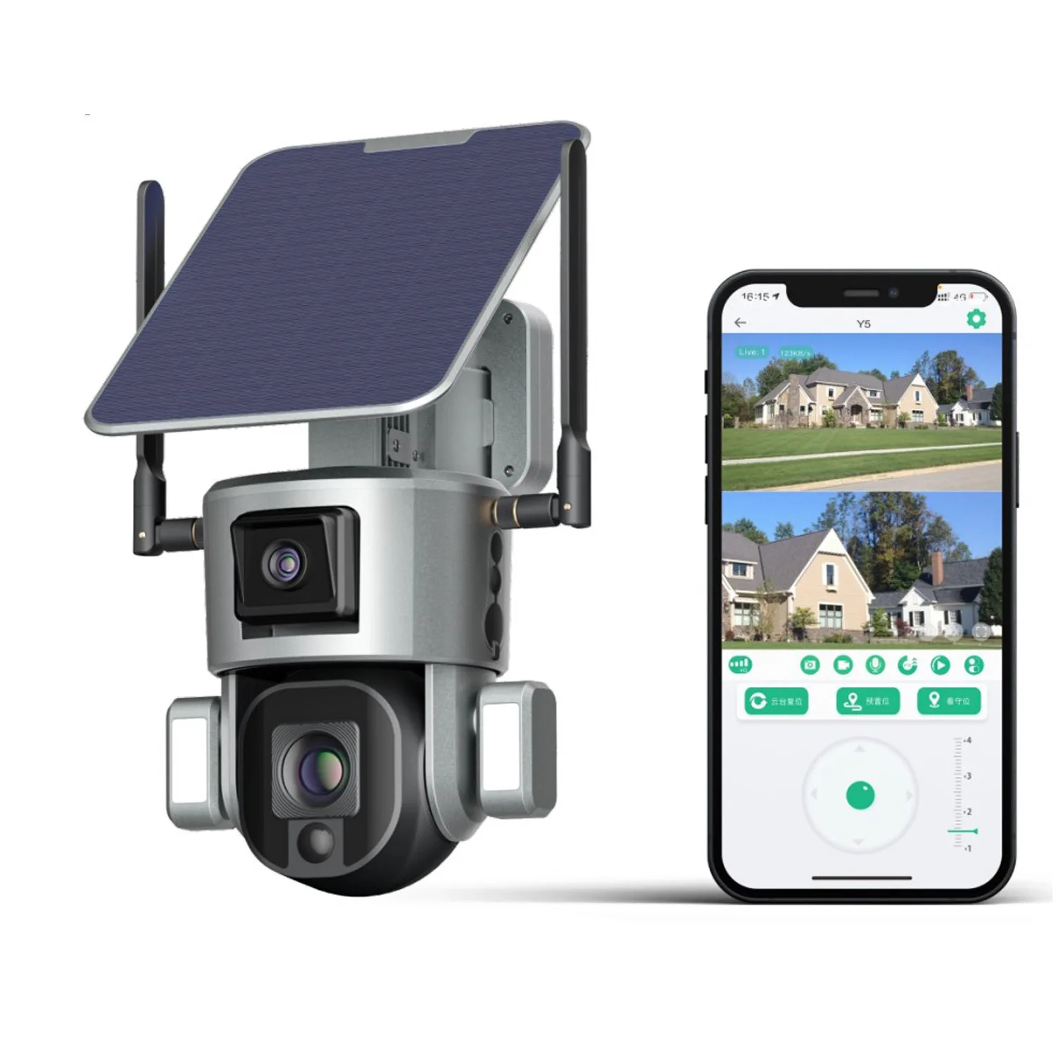 WIFI Solar Powered Battery Floodlight PTZ Camera 4X 10X Optical Zoom 8MP Auto Human Tracking Dual Lens 4G Y5 Outdoor H.265 CMOS
WIFI Solar Powered Battery Floodlight PTZ Camera 4X 10X Optical Zoom 8MP Auto Human Tracking Dual Lens 4G Y5 Outdoor H.265 CMOS