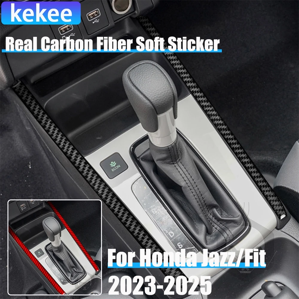 Real Carbon Fiber Car Accessories Gear Shift Strip Decorative Trim Cover Soft Sticker For Honda Fit /Jazz GR9 2023 2024 2025 
Real Carbon Fiber Car Accessories Gear Shift Strip Decorative Trim Cover Soft Sticker For Honda Fit /Jazz GR9 2023 2024 2025