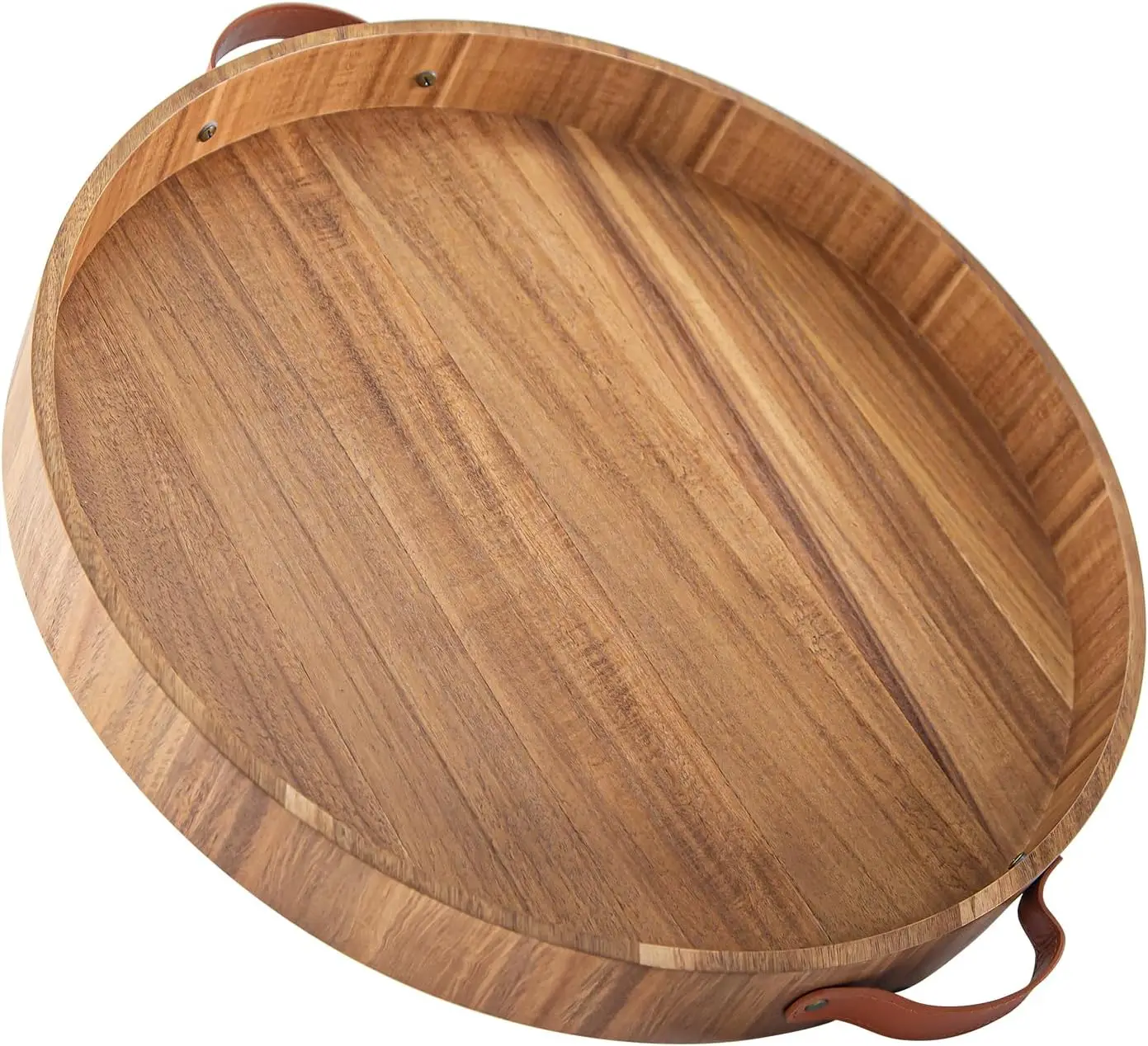 20 Inch Round Wooden Serving Tray with Handles for Living Room, Coffee Table, Party, Breakfast, Dinner
20 Inch Round Wooden Serving Tray with Handles for Living Room, Coffee Table, Party, Breakfast, Dinner