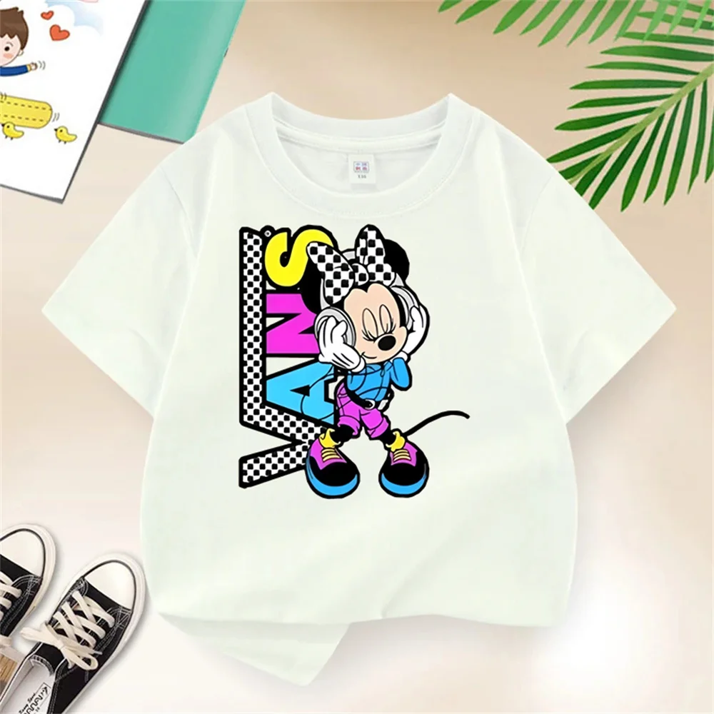 Disney Minnie Print Cute Baby Girl T-shirt Summer children's clothing Top Short sleeve T-shirt Cartoon round neck children's T-s
Disney Minnie Print Cute Baby Girl T-shirt Summer children's clothing Top Short sleeve T-shirt Cartoon round neck children's T-s