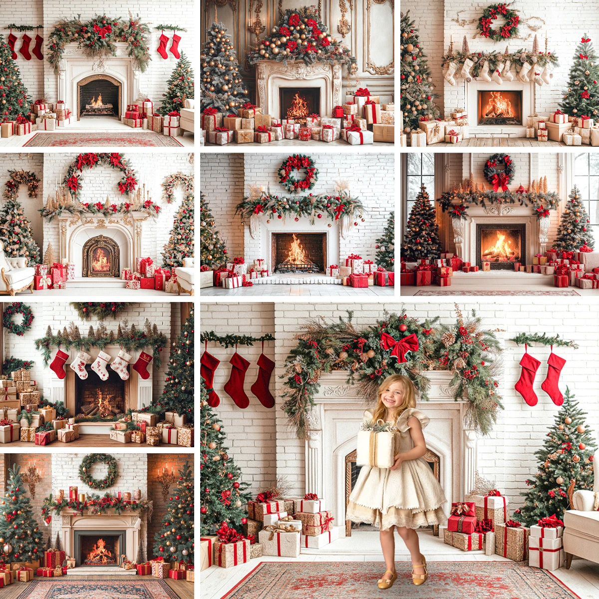 Christmas Elegant Fireplace Backgrounds Kids Adult Photography Props Child Baby Gift Box Xmas Tree Decors Studio Photo Backdrops
Christmas Elegant Fireplace Backgrounds Kids Adult Photography Props Child Baby Gift Box Xmas Tree Decors Studio Photo Backdrops