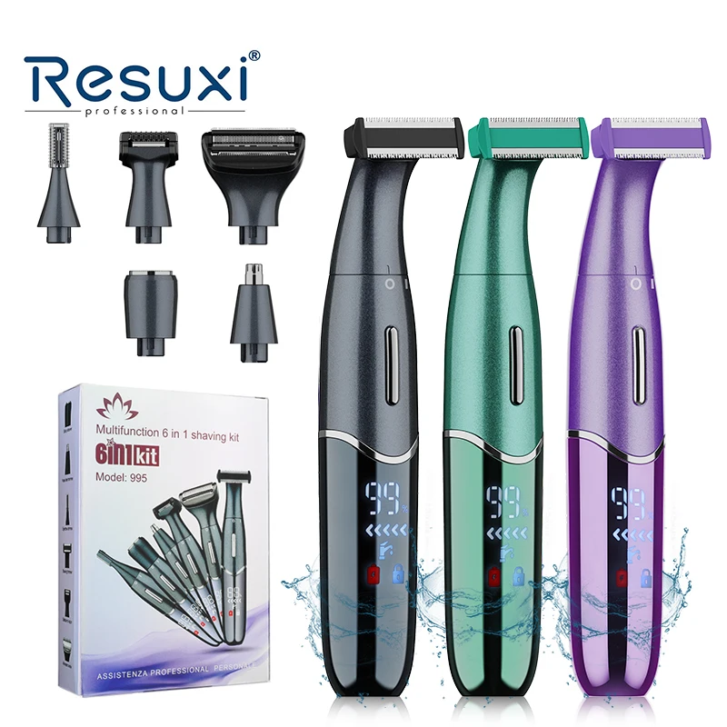 New Resuxi 995 6 in 1 Lady Shaver Facial Hair Removal for Women Painless IPX5 Electric Body Bikini Trimmer Female Shaver
New Resuxi 995 6 in 1 Lady Shaver Facial Hair Removal for Women Painless IPX5 Electric Body Bikini Trimmer Female Shaver