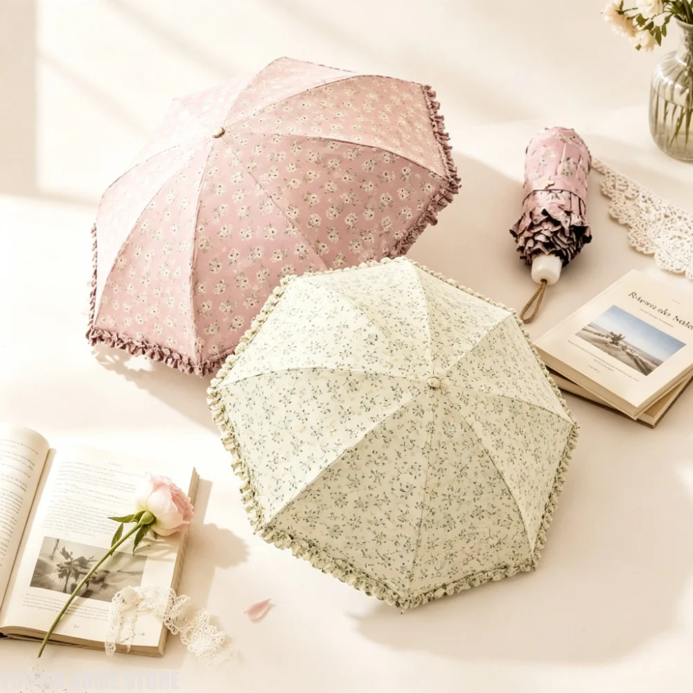 Portable Vintage Floral Lace Umbrella Small Parasol Anti UV Protection Sunshade Sunny Rainy Parasol for Female Outdoor Use
Portable Vintage Floral Lace Umbrella Small Parasol Anti UV Protection Sunshade Sunny Rainy Parasol for Female Outdoor Use